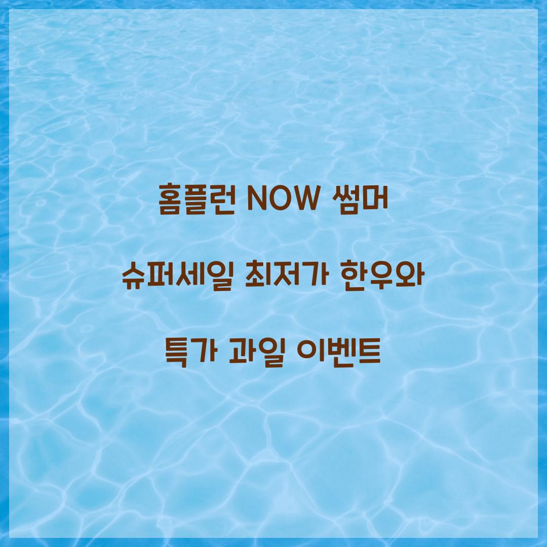 홈플런 NOW 썸머 슈퍼세일