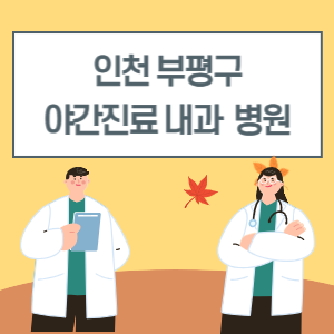 인천 부평구 야간진료 내과 병원 리스트 (18시 이후 늦게까지하는 병원)
