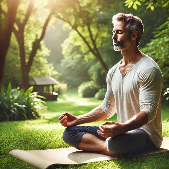 정신 수양 하고 있는 40대