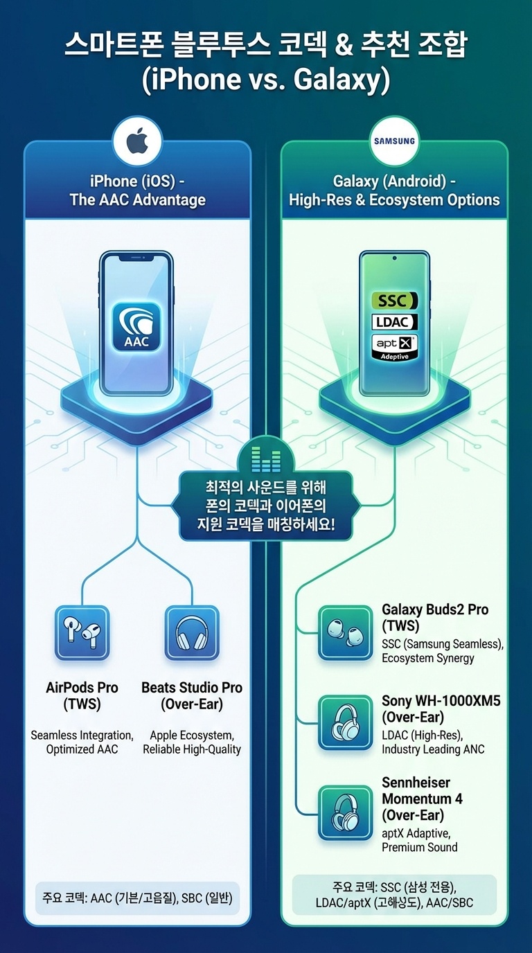 아이폰과 갤럭시 코덱추천 조합