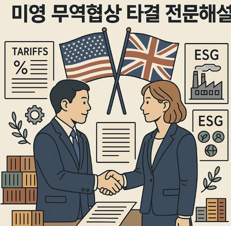 미영 무역협상 타결을 연상시키는 이미지
