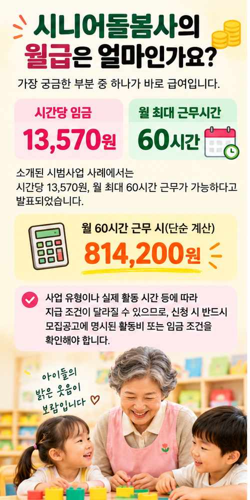 2026 유치원 시니어돌봄사 자격&middot;급여&middot;신청방법