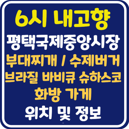 6시 내고향 평택국제중앙시장 부대찌개, 수제버거, 브라질 바비큐 슈하스코, 화방 가게 위치 및 정보