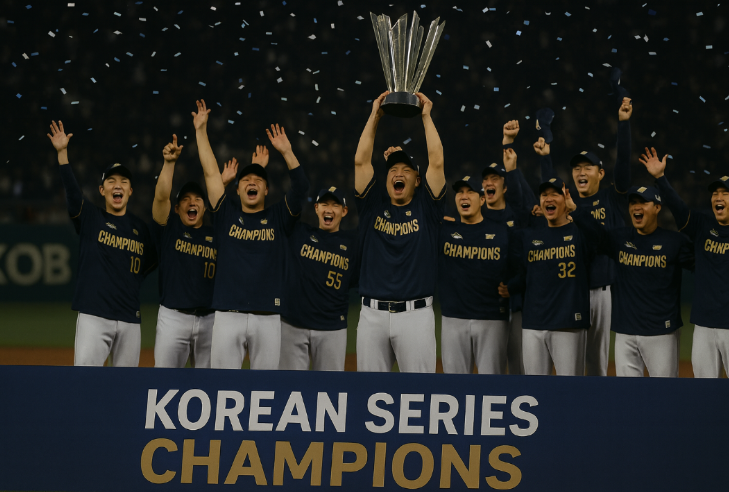 한국시리즈 우승 세레머니 사진