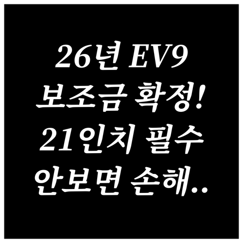 EV9 21인치 모델 2026년 보조..