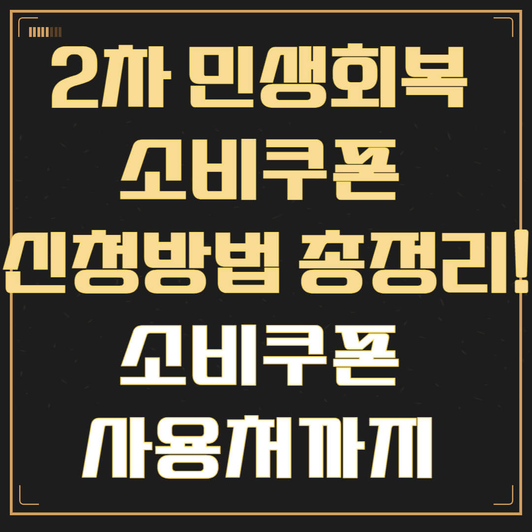 2차 민생회복 소비쿠폰 신청방법 총정리! 소비쿠폰 사용처까지 한눈에 확인