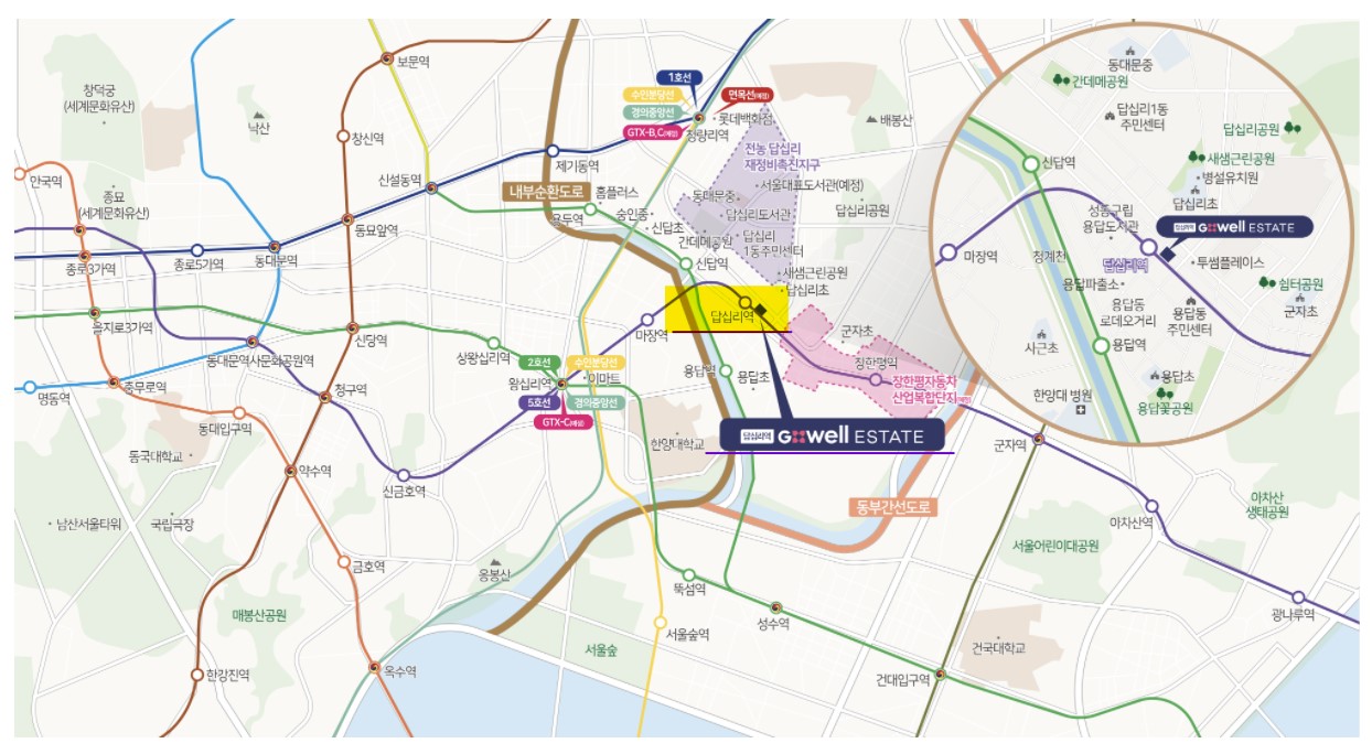 답십리역 지웰에스테이트 오피스텔 입지