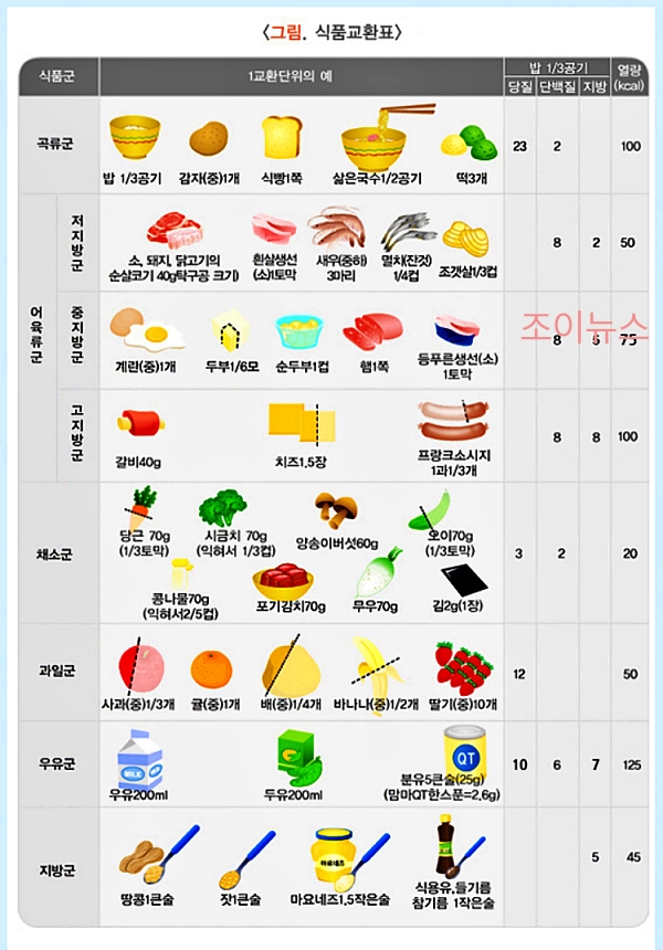 더 많이 먹어야할 식품_출처:국가건강정보포털