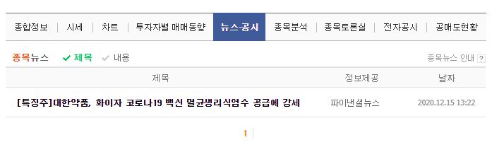 대한약품 뉴스, 공시