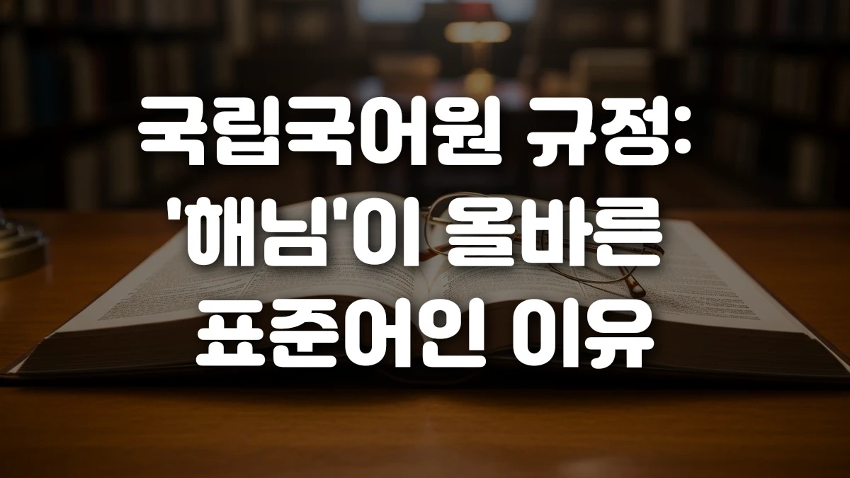 국립국어원 규정 해님 이 올바른 표준어인 이유