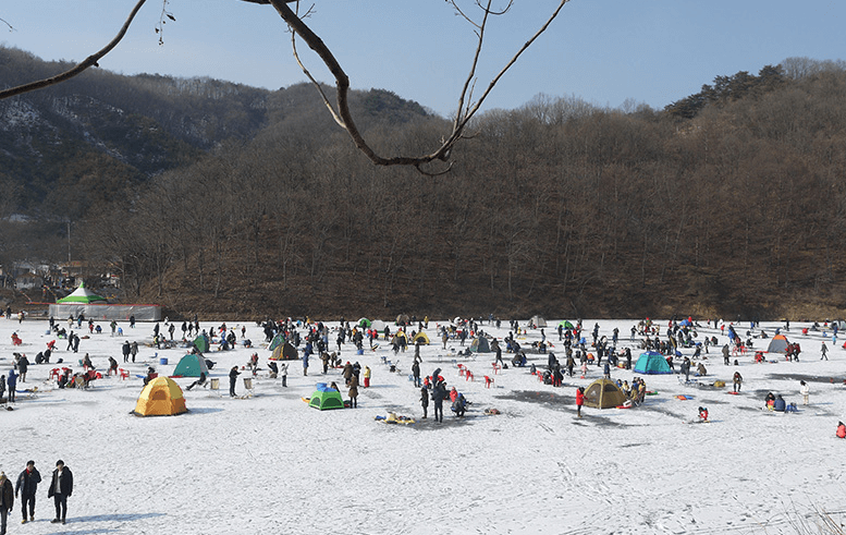 양평 백동저수지 빙어축제