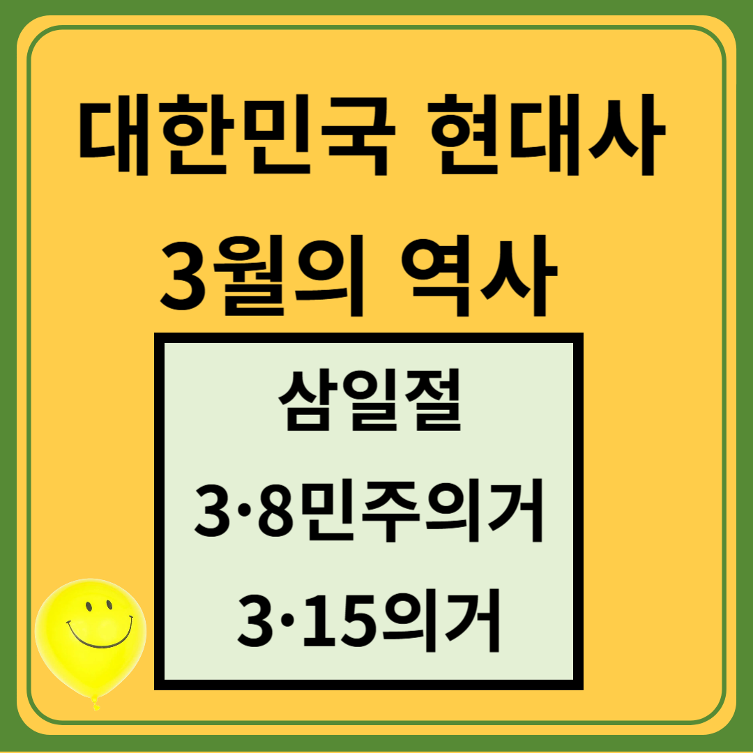 대한민국 현대사 3월의 역사 삼일절, 3·8민주의거, 3·15의거