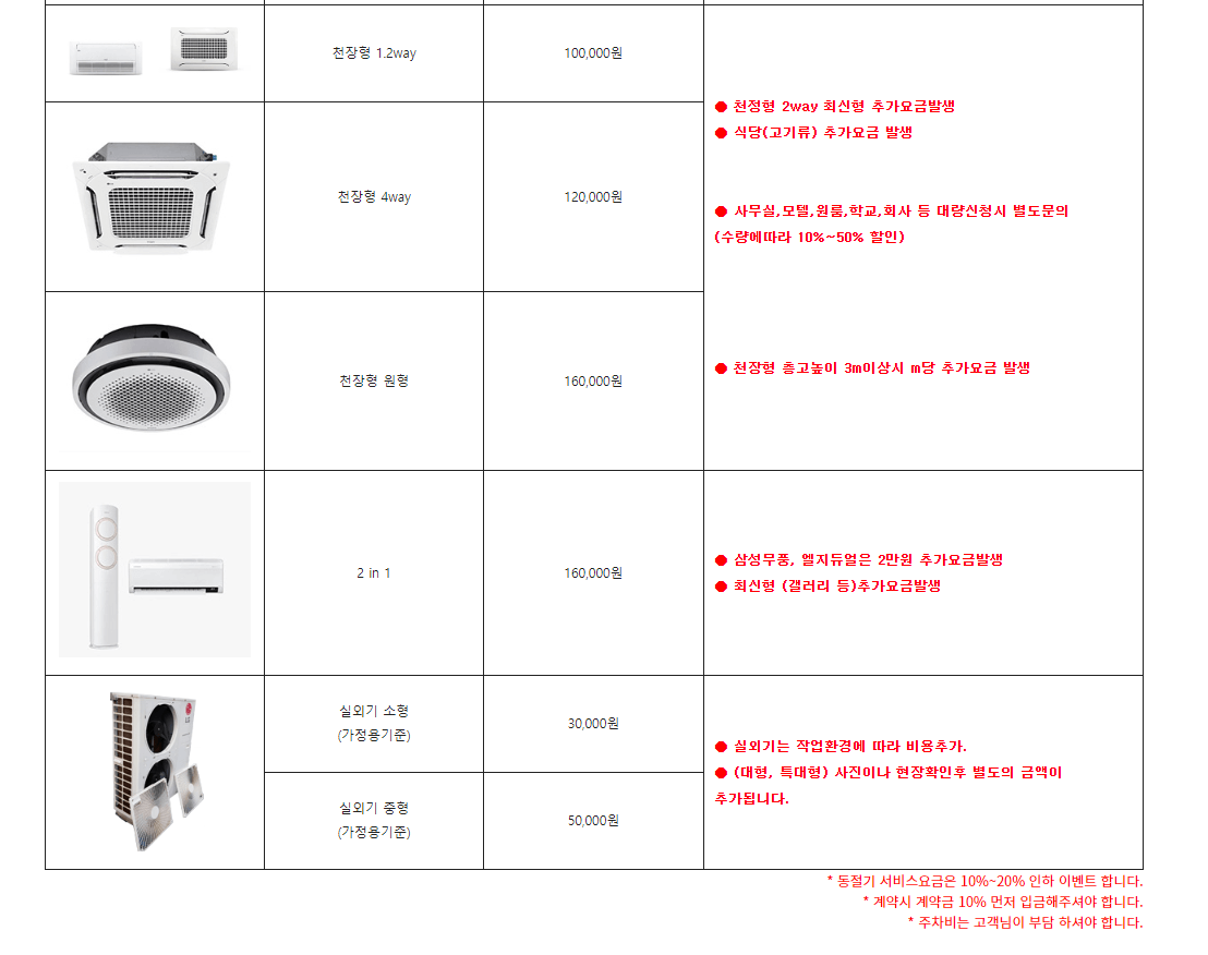 에어컨 청소 가격