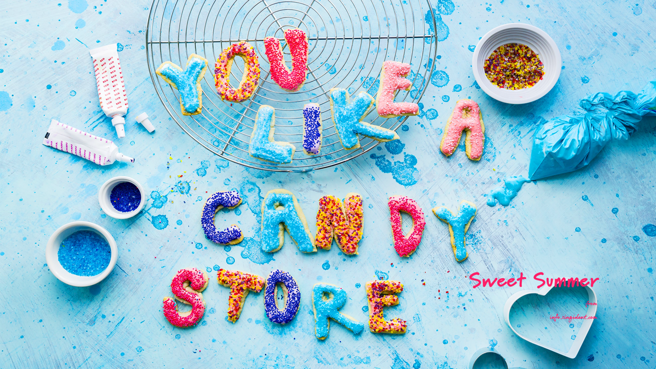 03 캔디 스토어 C - Sweet Summer 파란색배경화면