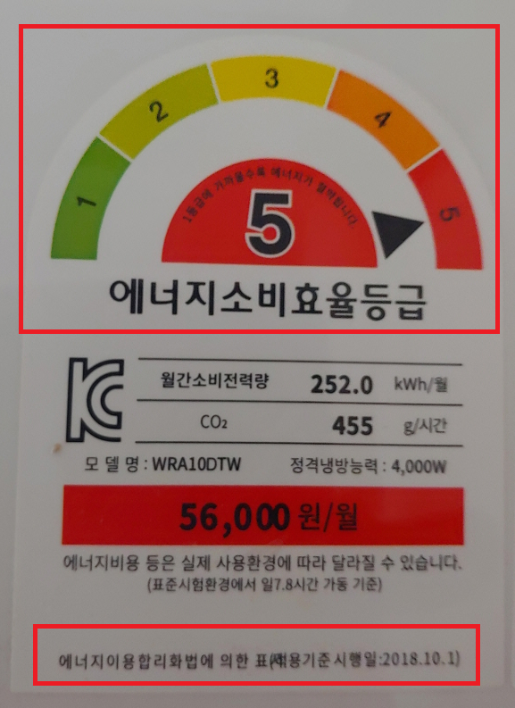 에너지소비효율등급-라벨