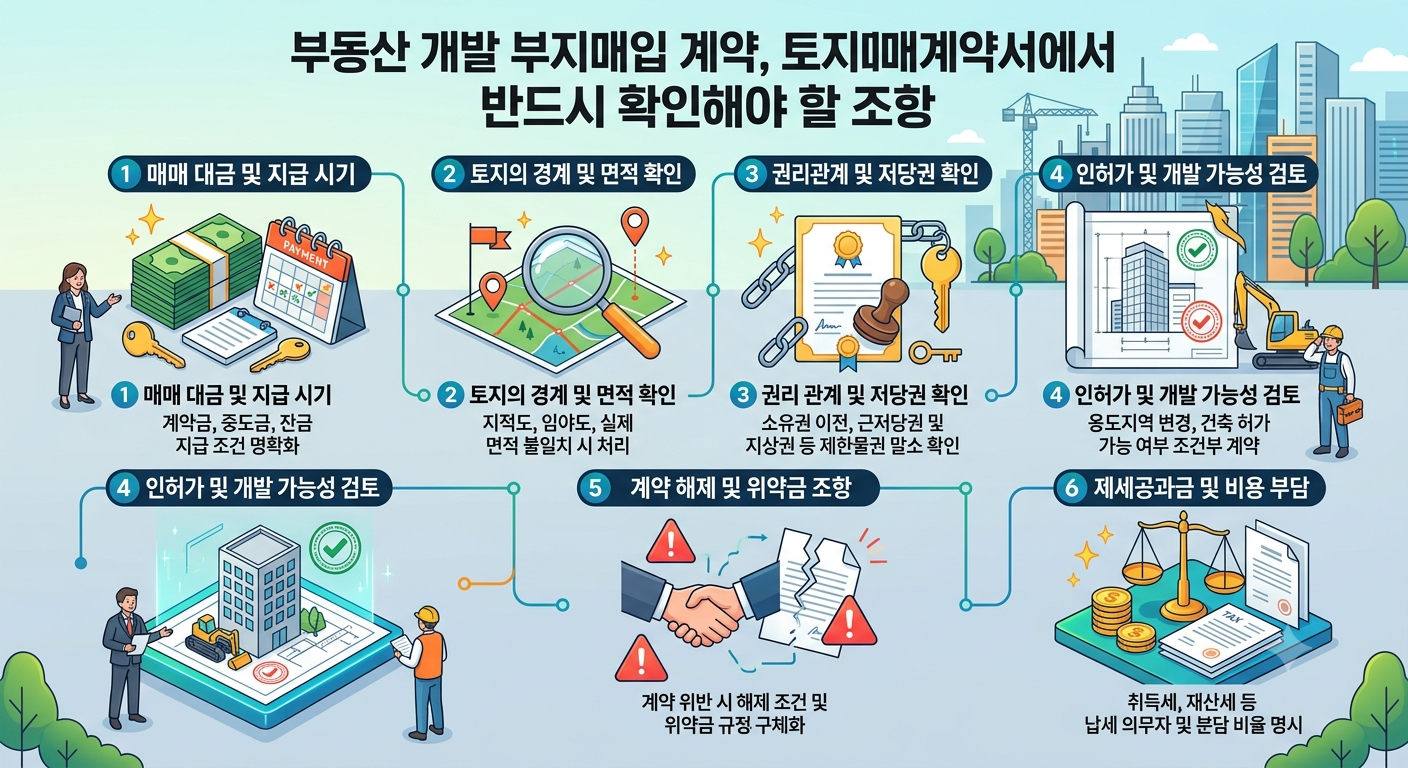부동산 개발 부지매입 계약, 토지매매계약서에서 반드시 확인해야 할 조항