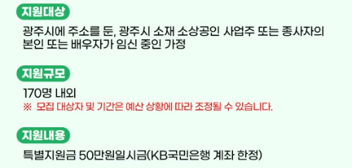 소상공인 출산 임신 가정 특별지원금 신청방법 및 지원대상