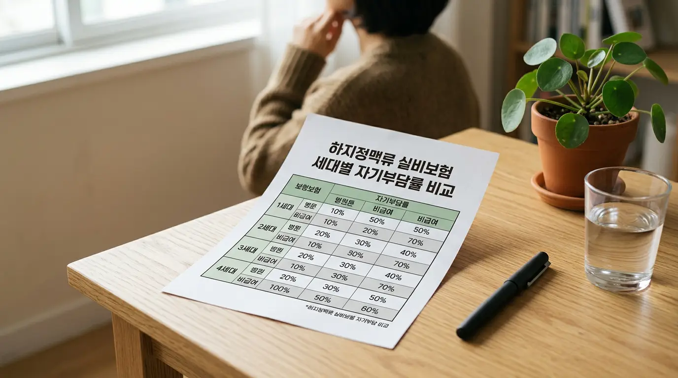 하지정맥류 실비보험 세대별 자기부담률