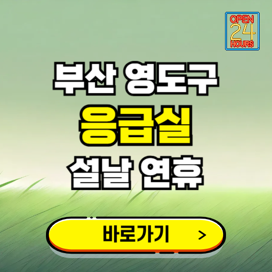 부산 영도구 설날 연휴 비상진료 응급실 병원 찾기 ❘ 내근처 24시 야간 심야 휴일 가능한 곳