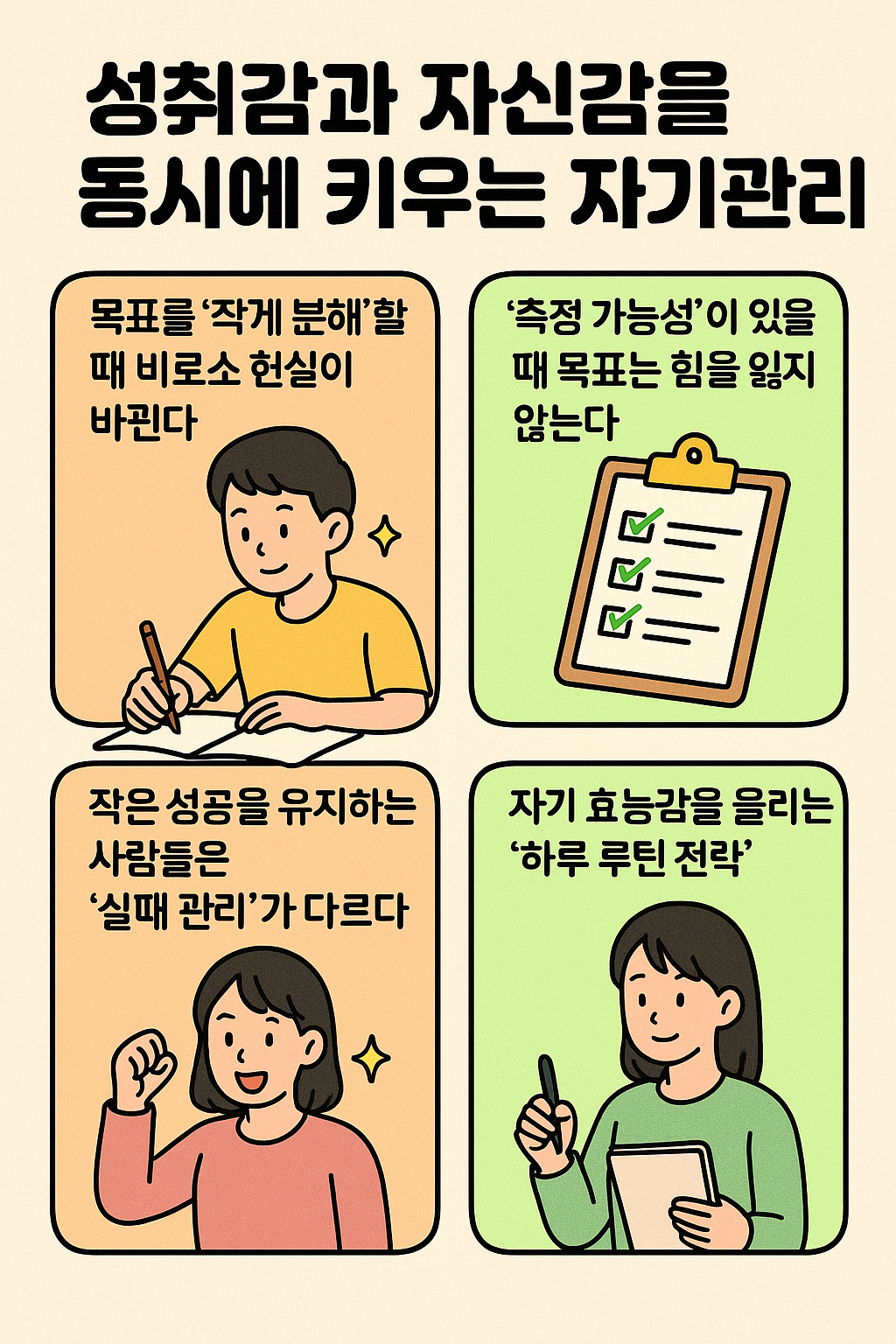 자기 효능감을 높이는 실질적인 목표 달성과 관리 전략