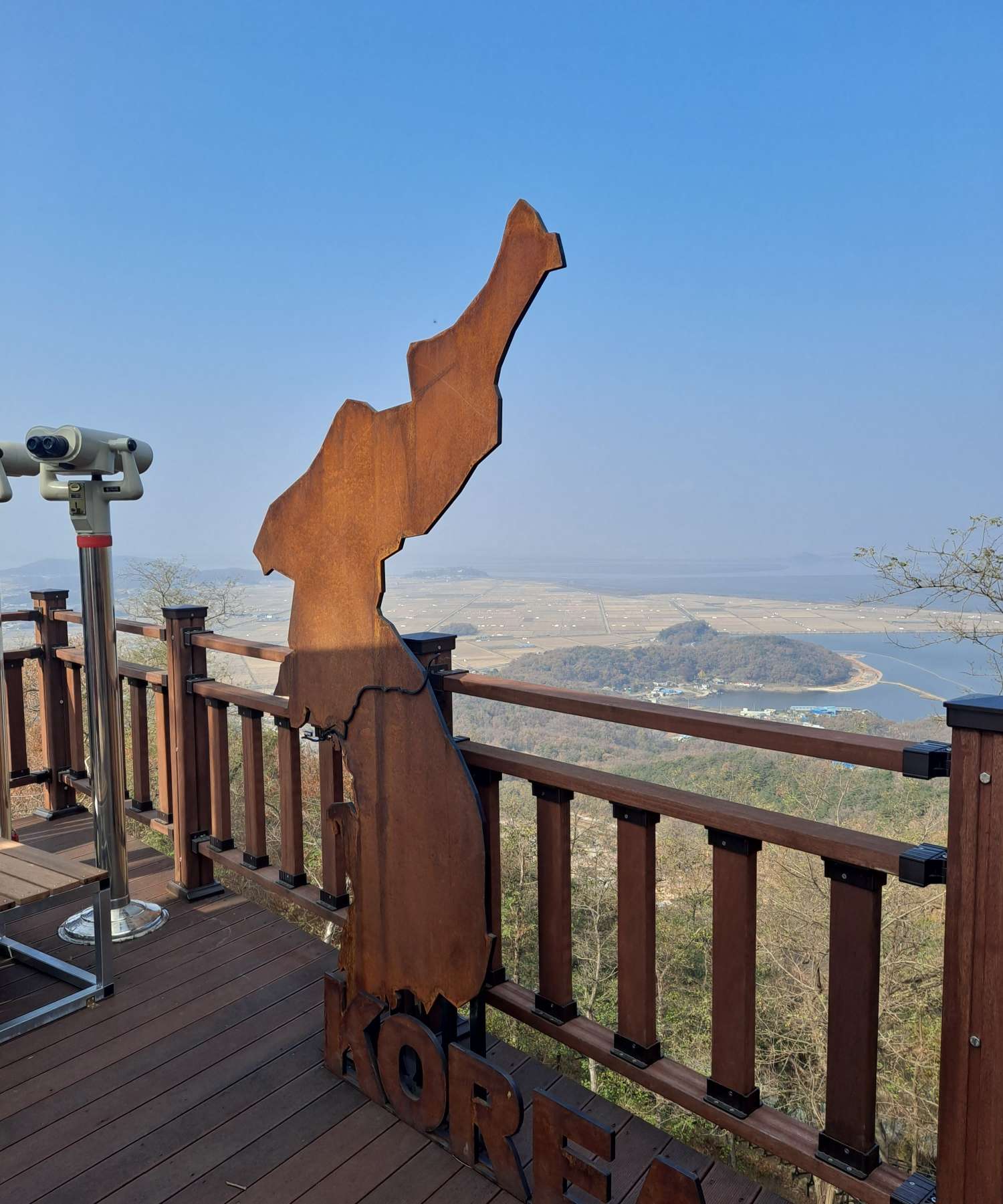 산 정상 한반도 지도