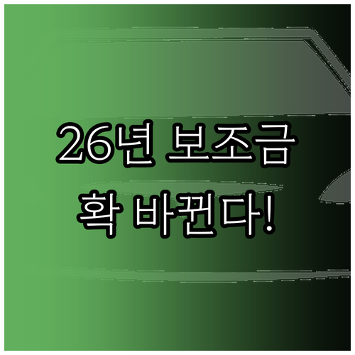 2026년 전기차 국고 보조금 전망과..