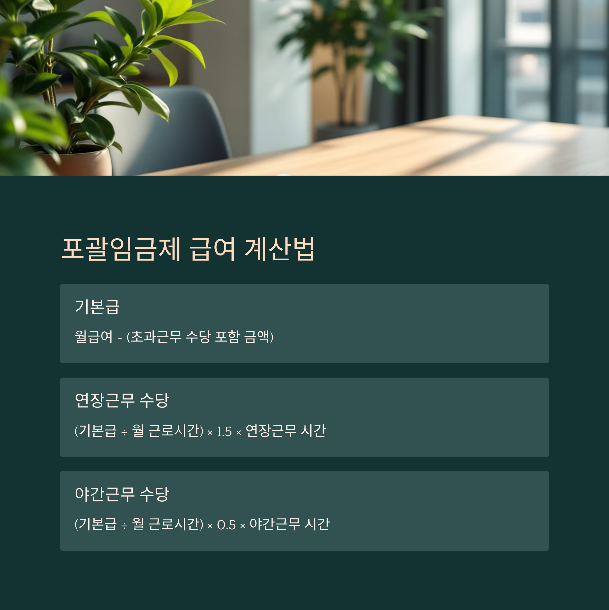 포괄임금제 급여 계산법