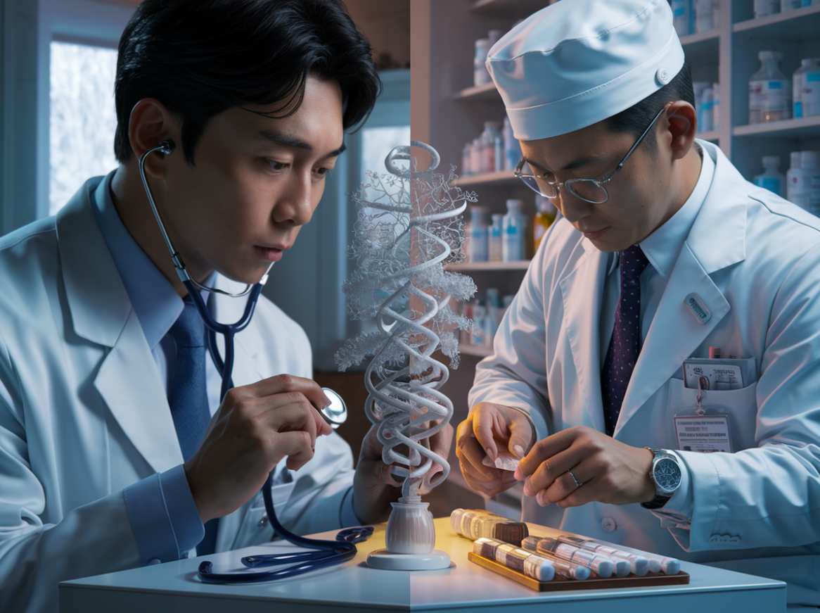 의사와 약사가 경쟁하는 모습