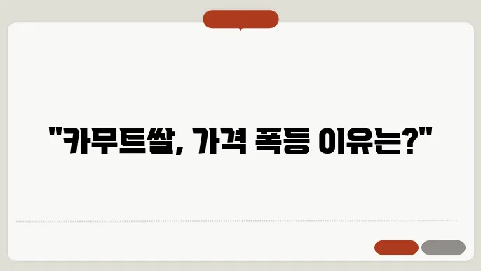카무트쌀가격
