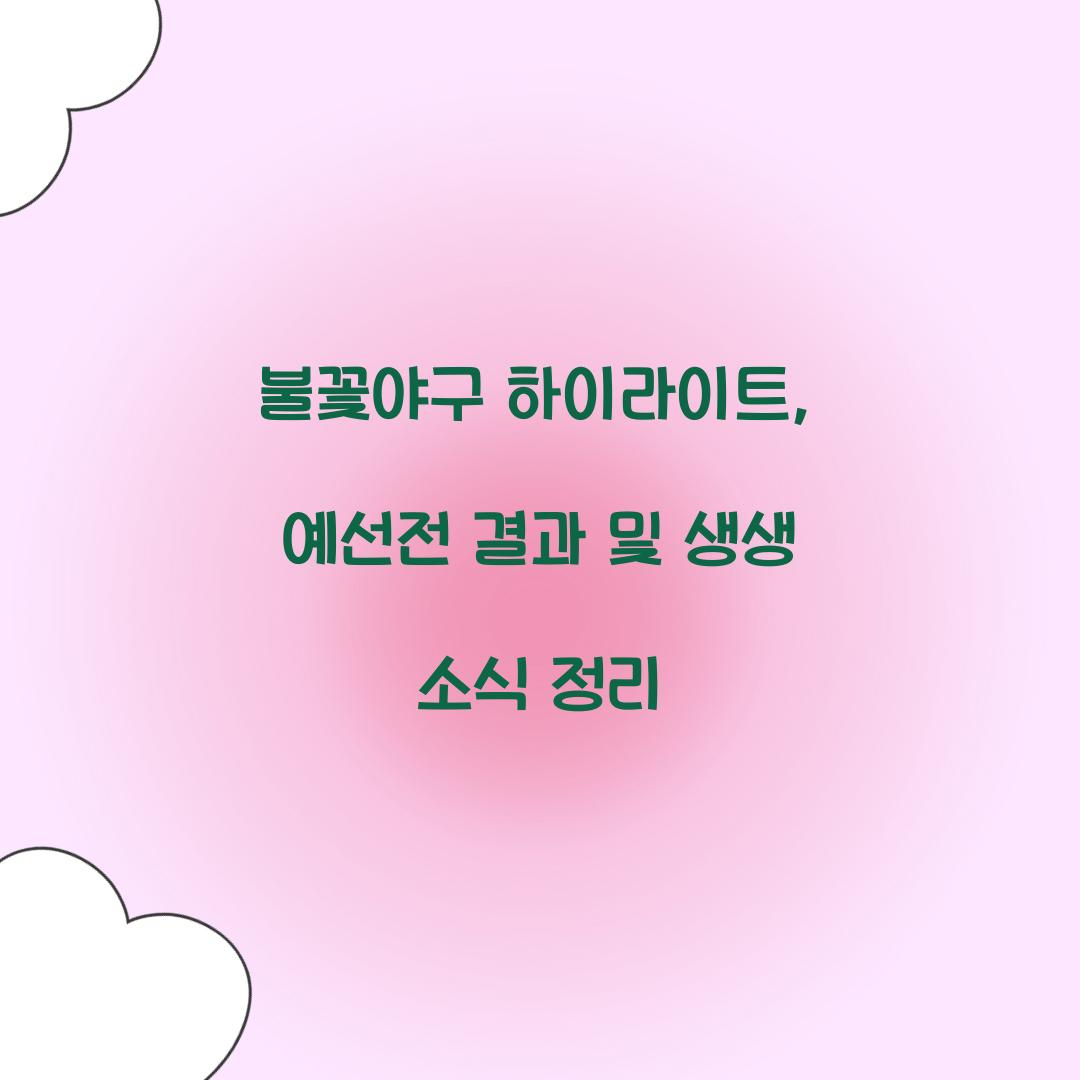 불꽃야구 하이라이트