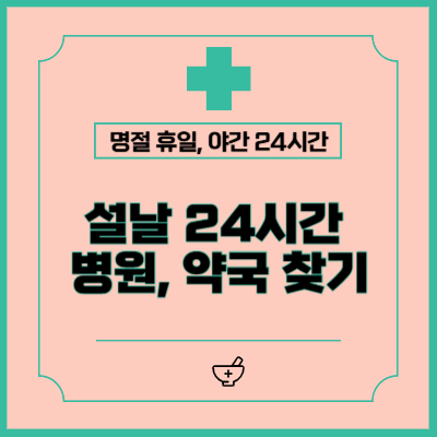 설날 24시간 병원·약국 찾는 방법, 명절 긴급 상황 대처법