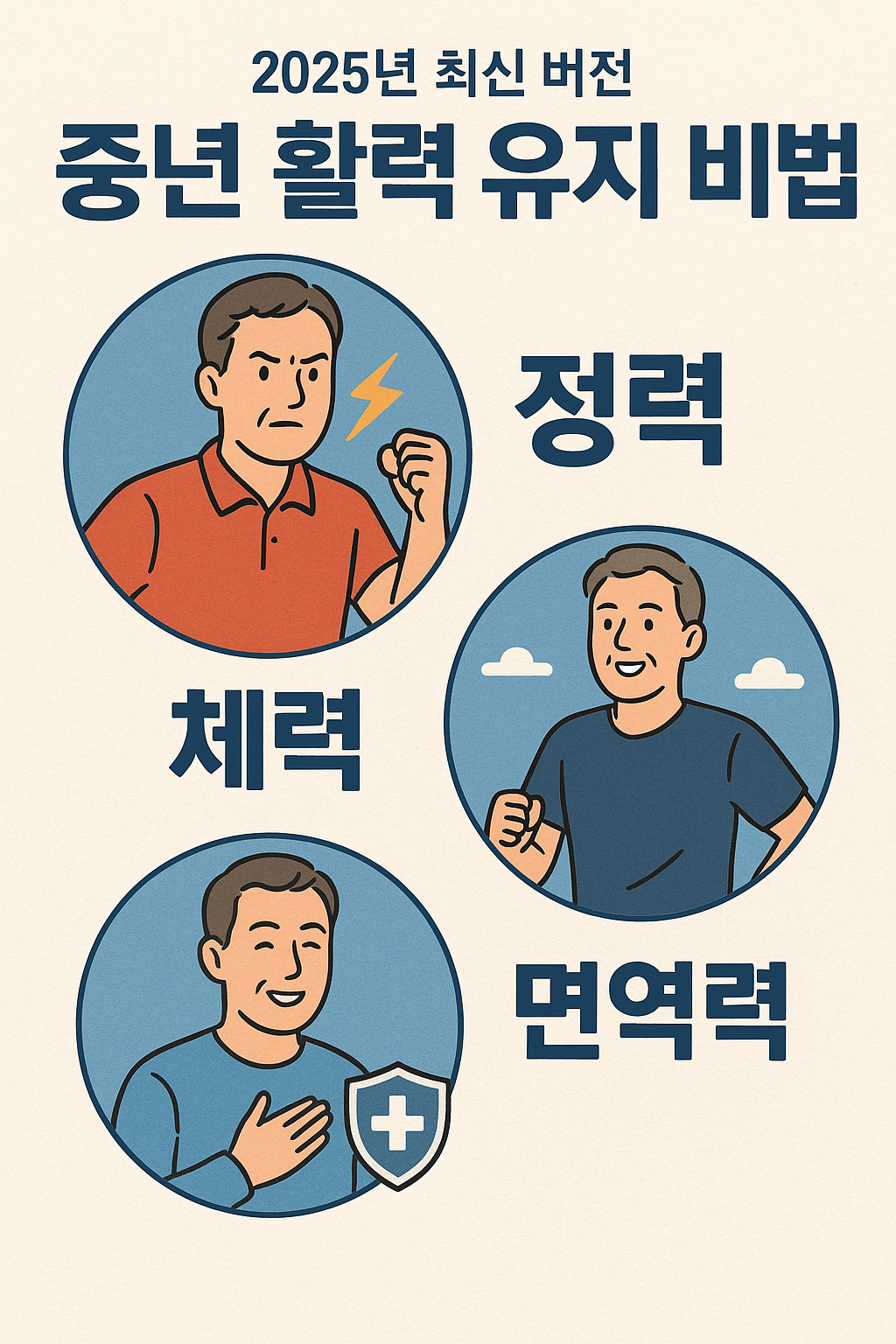 중년 활력 유지 비법 2025년 최신 버전(정력, 체력, 면역력)