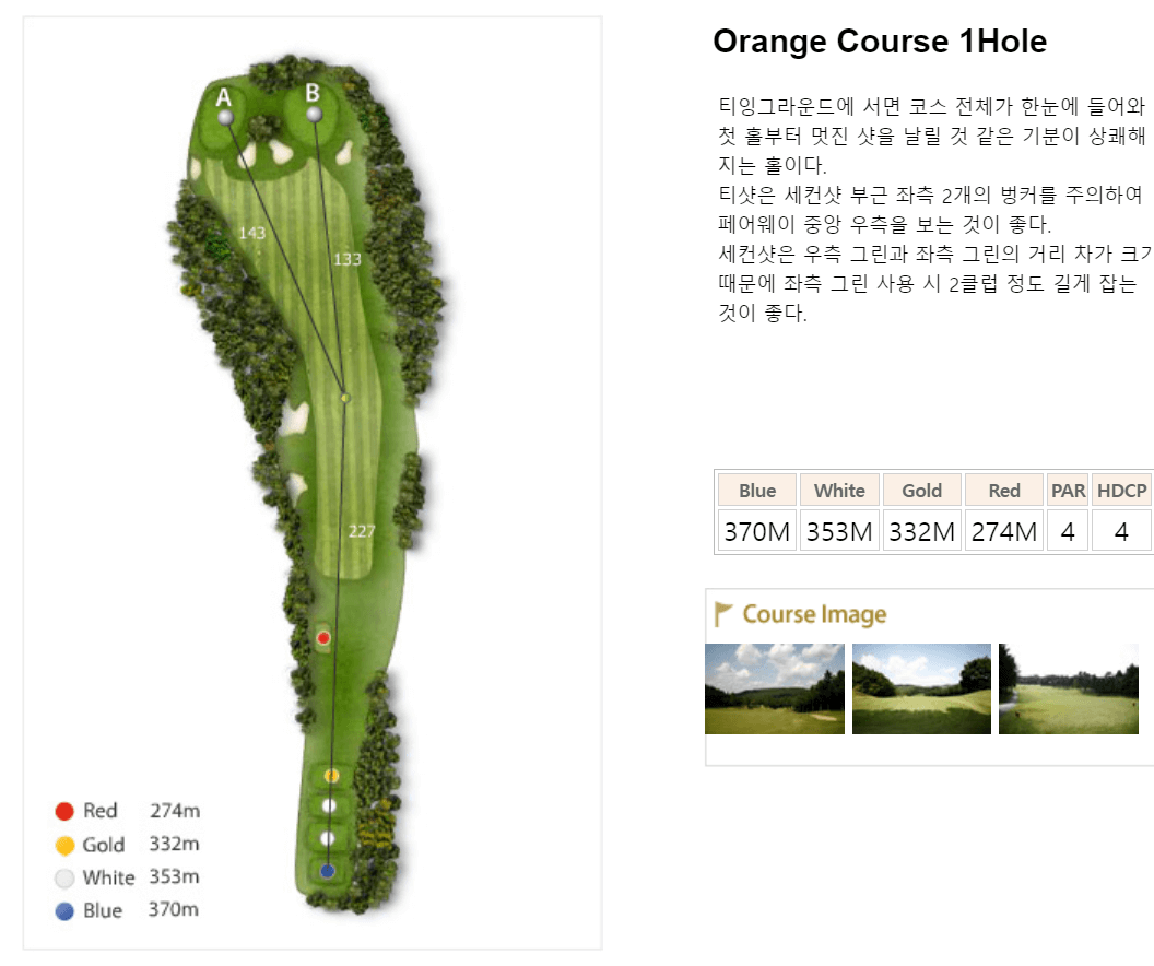 한성 CC 코스 공략도 01