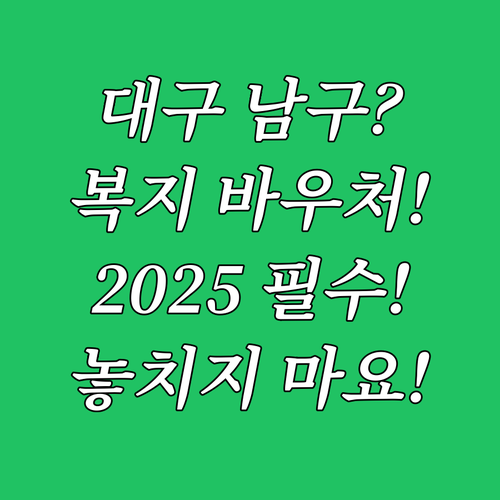 대구 남구 복지 바우처 2025: 대..