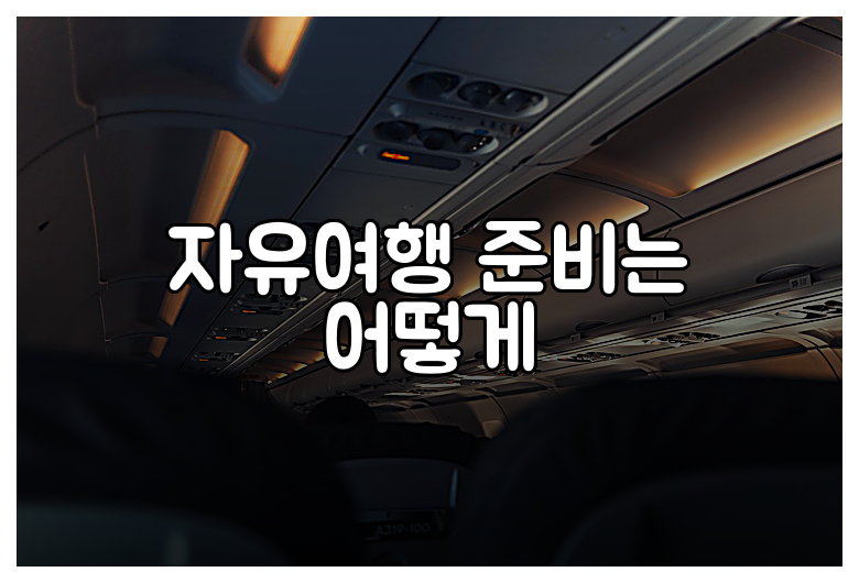 자유여행 준비는 어떻게