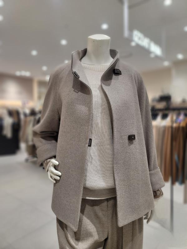 아이잗바바 하이넥 레더고리 클로징 숏 코트 BNAA0CTJ5