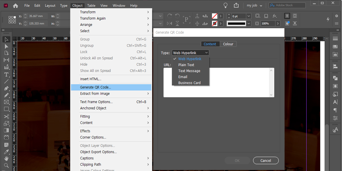 인디자인 QR코드