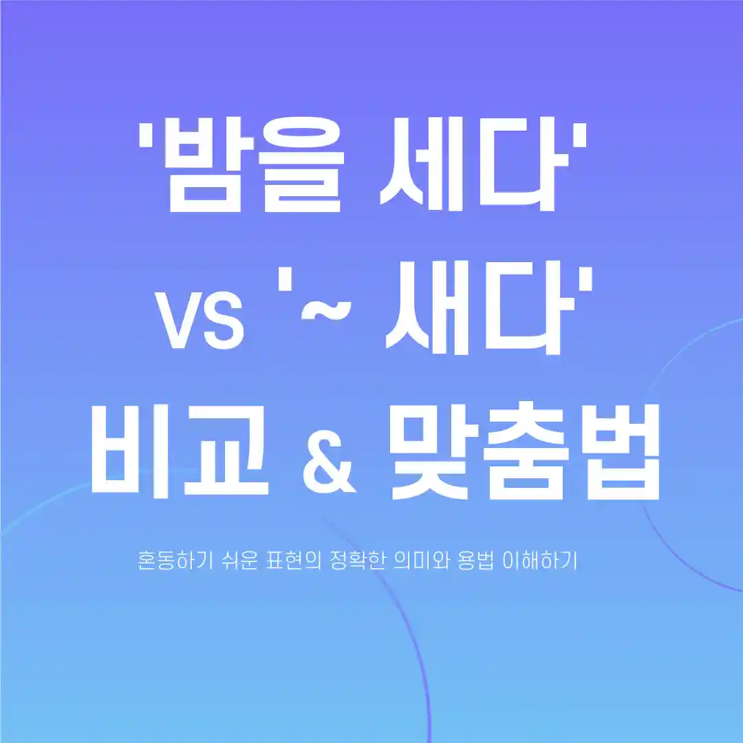 밤을 세다 새다