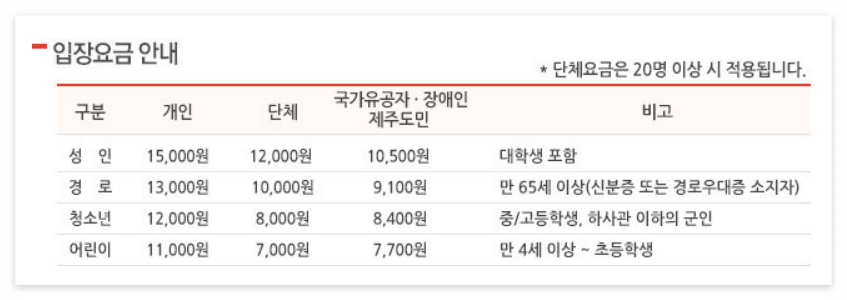 국화 축제 요금