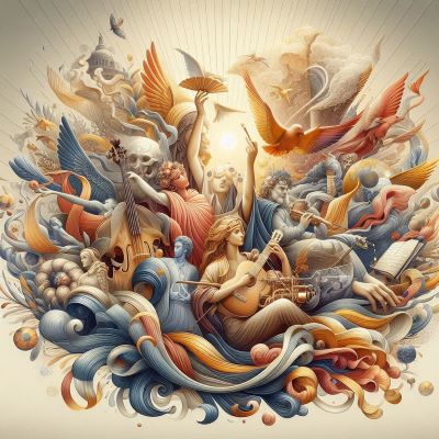 문화와 예술을 상징하는 그림