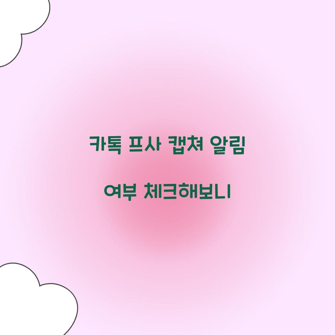 카톡 프사 캡쳐 알림
