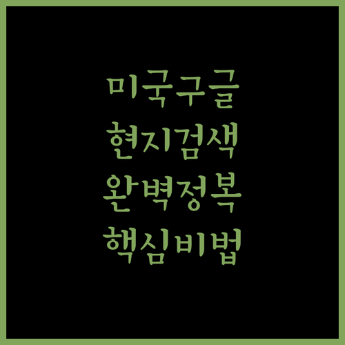 구글 미국 설정 변경으로 현지 검색 ..