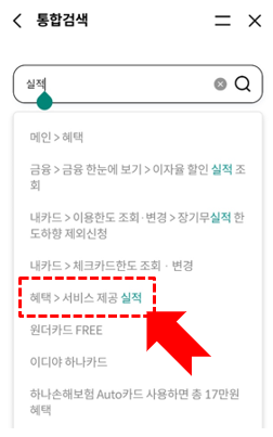 하나 카드 실적 확인