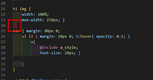 빈 줄에 띄어쓰기를 하면 빨간색으로 표시