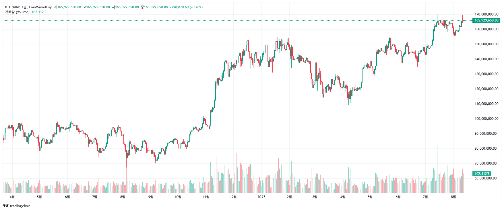 비트코인 일봉 차트