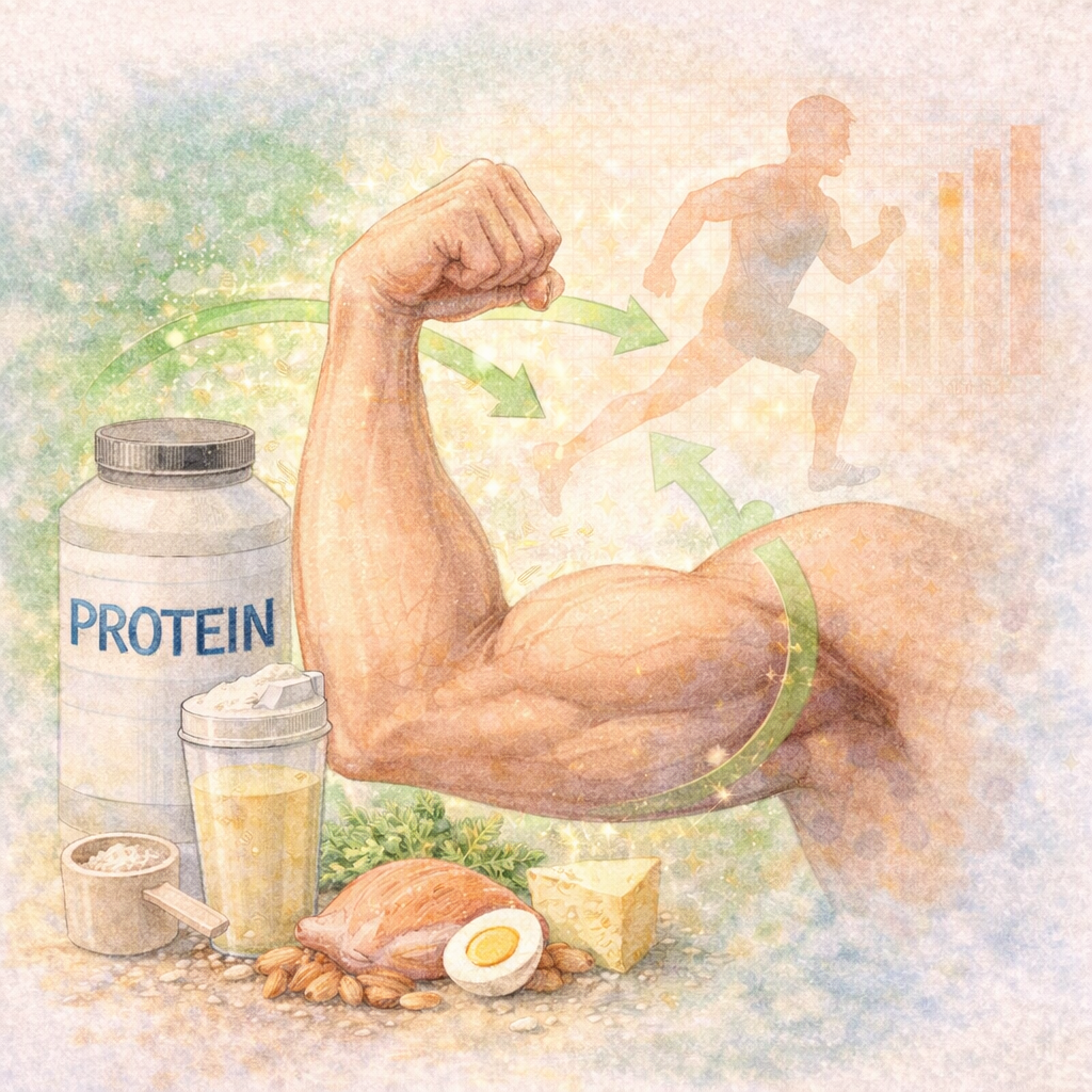 단백질 쉐이크, 닭가슴살, 달걀, 치즈, 견과류는 단백질 식품이다.