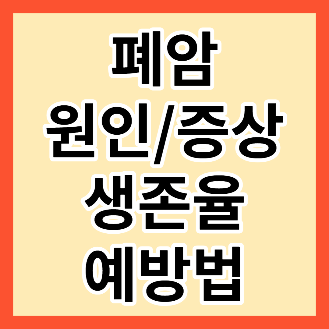폐암 원인 증상 생존율 예방법
