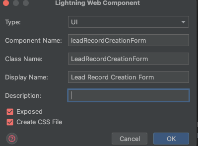 leadRecordCreationForm 생성