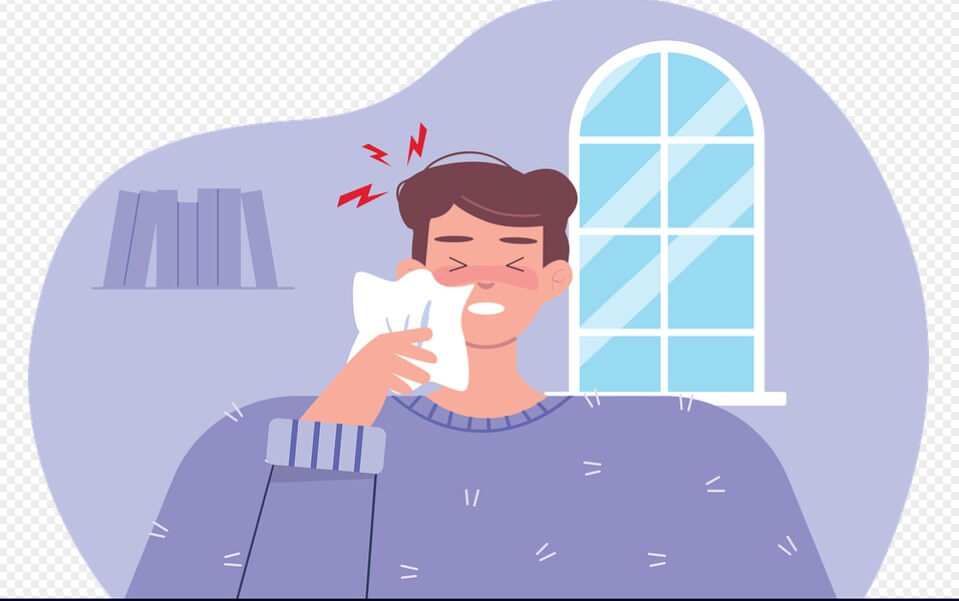 재채기를 하는 모습