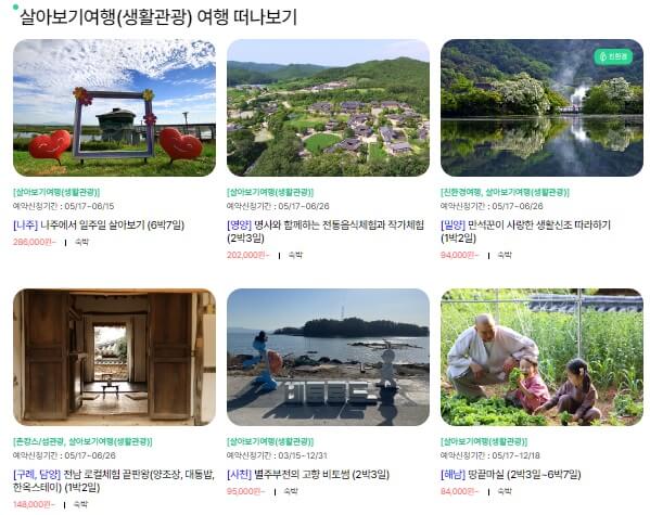 살아보기 여행 알려주는 사진